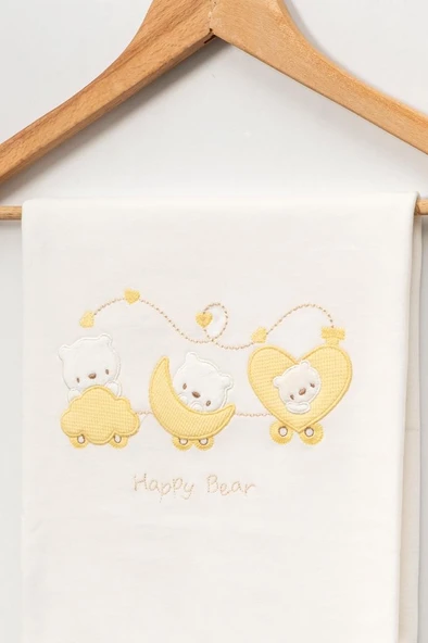 Bebitof %100 Pamuk Sevimli Trendeki Ayıcık Desenli 10 Parça Kutulu Yenidoğan Hastane Çıkışı Zıbın Seti Sarı BBTF.SR.10125 - 3