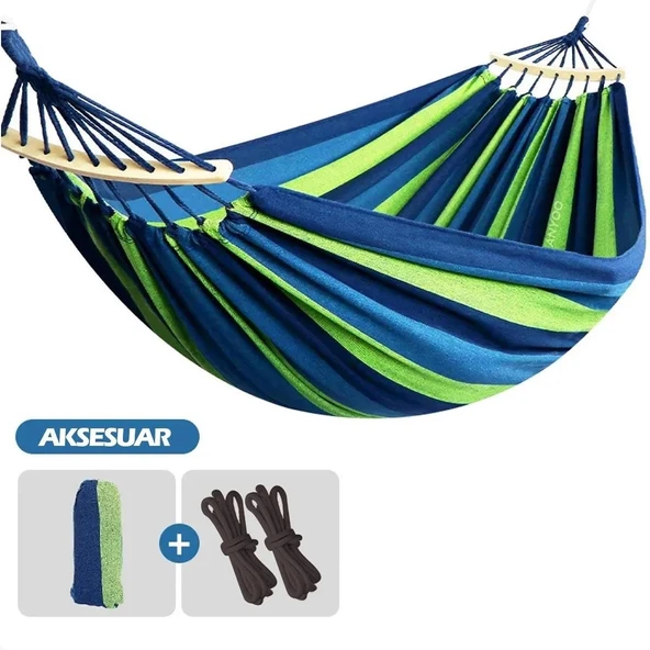 Madfox Tree Bed Lightweight Canvas Hamak Mavi - 2