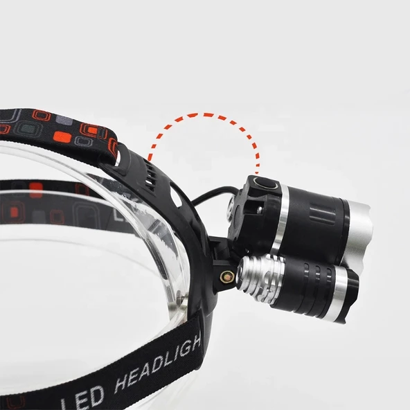 3 Başlıklı Şarjlı  Kafa Feneri   Wt-256 - Resim 3