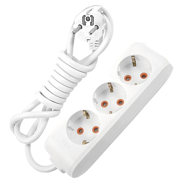 Viko Topraklı Üçlü Çocuk Korumalı Uzatma Kablosu 2m ürün görseli