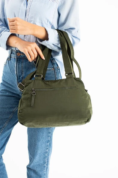 Kadın Omuz Çantası Çapraz Askılı Postacı Bayan Çantası 25*33 Cm İçi Astarlı Hafif Poliamid Kumaş - Resim 4