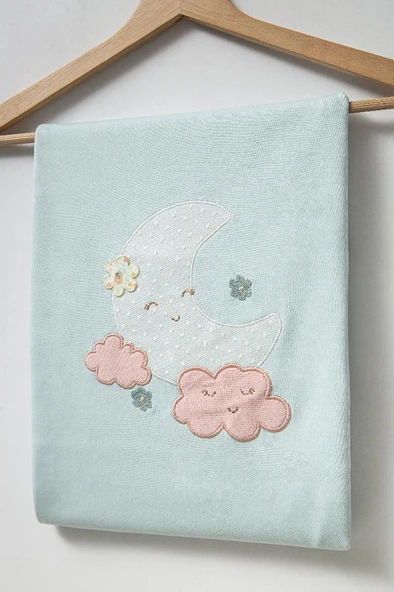 Bebitof %100 Pamuk Sevimli Ay ve Bulut Desenli 10 Parça Kutulu Yenidoğan Bebitof Hastane Çıkışı Zıbın Seti BBTF.SYSL.10123 - 5