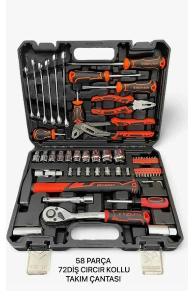 Model 58 Parça Lokma Anahtar Takımı 1-2 Ve 1-2 El Aletleri Seti 58 Parça ürün görseli 1