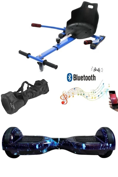 Elektrikli Kaykay Scooter Hoverboard Akıllı Denge 6.5 Inch + HoverKart + Çanta EXTREM PAKET D12
