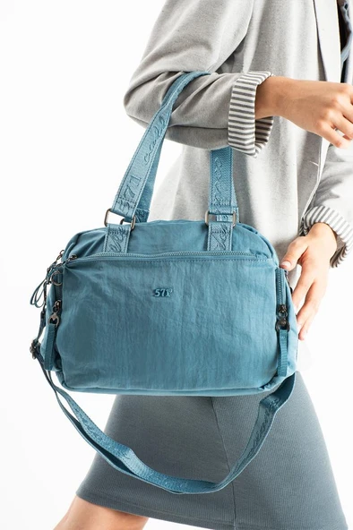 Kadın Omuz Çantası Çapraz Askılı Postacı Bayan Çantası 25*32 Cm İçi Astarlı Hafif Poliamid Kumaş - Resim 9