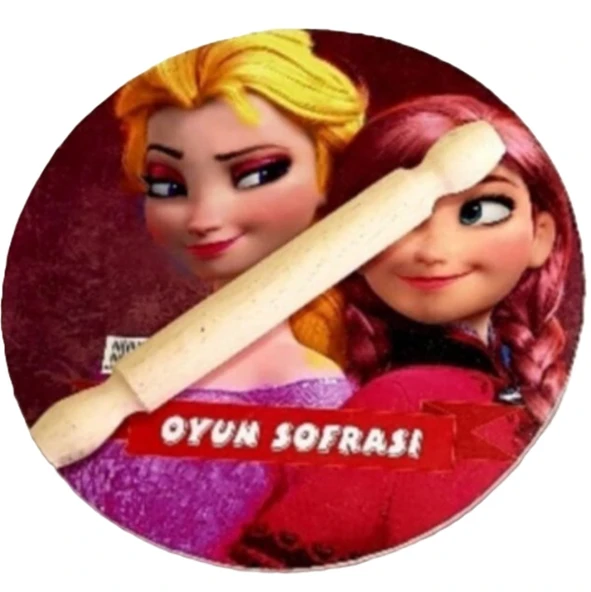 Ahşap Oyun Hamur Sofrası Elsa ve Anna 25cm