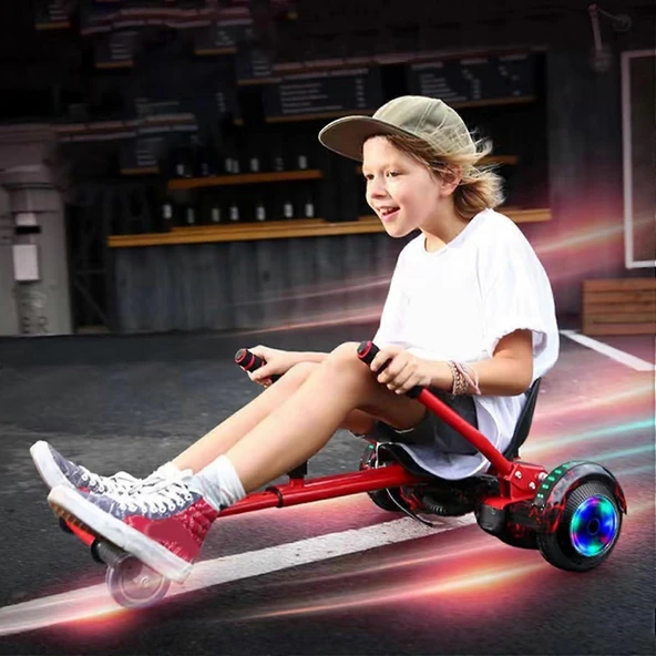 Elektrikli Kaykay Scooter Hoverboard Akıllı Denge 6.5 Inch + HoverKart + Çanta EXTREM PAKET D02 - 4