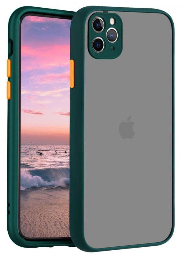 iPhone 12 Pro Kenarları Renkli Kamera Korumalı Transparan Kılıf