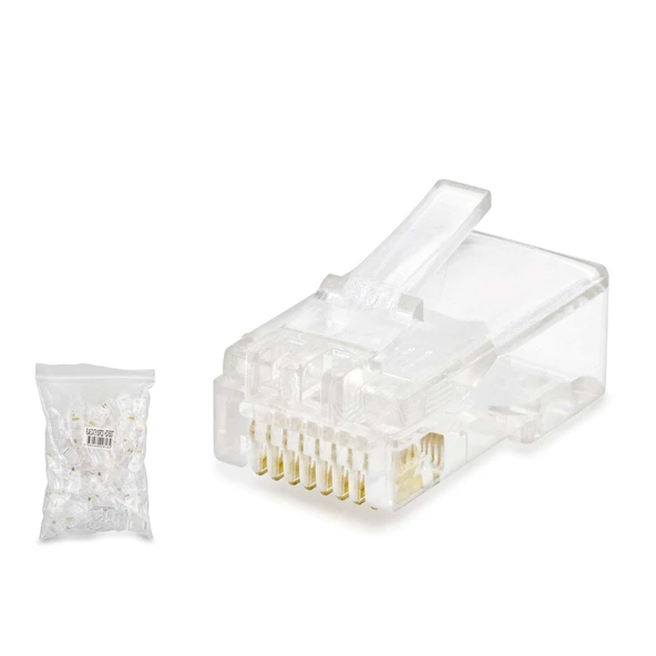 Cat5 Konnektör Rj45 100Lü Paket Şeffaf HDX5007 - 1