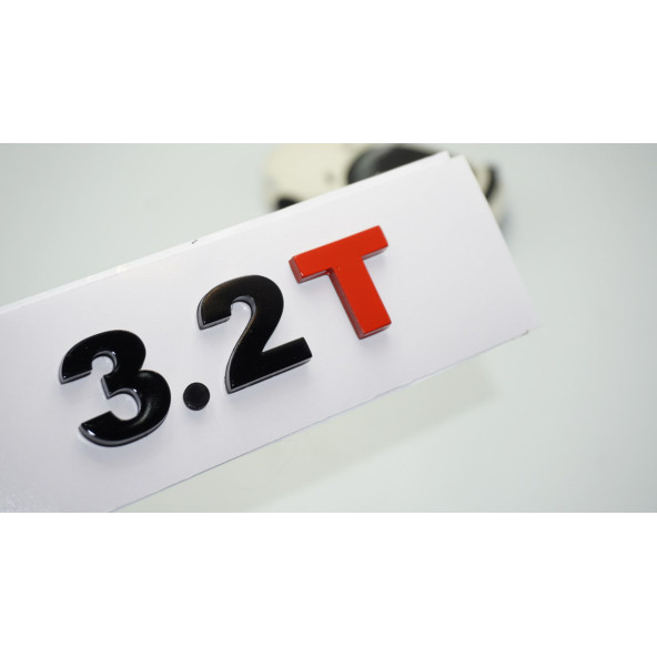 DK Tuning 3.2T Bagaj Siyah Kırmızı Yazı Logo Volkswagen İle Uyumlu