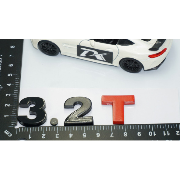 DK Tuning 3.2T Bagaj Siyah Kırmızı Yazı Logo Volkswagen İle Uyumlu - 4