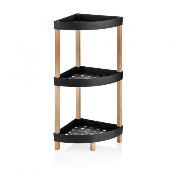 Hometarz Ahşap 3 Katlı Mutfak Banyo Düzenleyici Organizer Rafı - 3