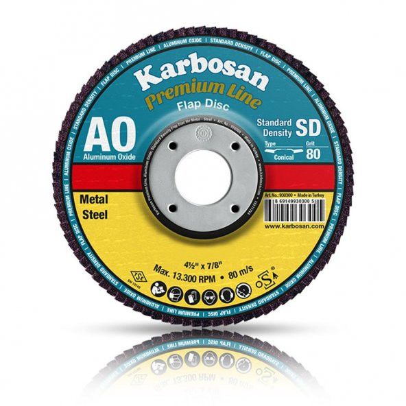 Karbosan Alüminyum Oksit Flap Disk 115 x 22.23 - 80 Kum