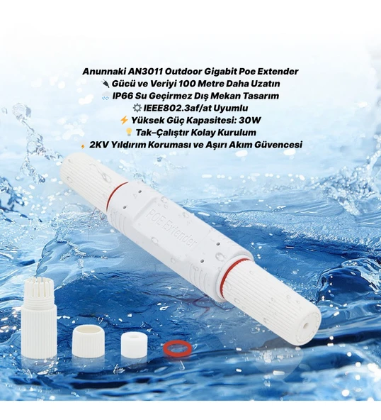 Anunnaki AN3011 Outdoor Gigabit PoE Extender Ethernet Genişletici 100 Metre 30W IP66 Poe Repeater - 3