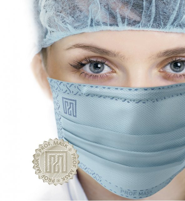 Prof mask Prof Mask 5 Kat Cerrahi Maske Turkuaz Tekli Ambalaj Lavantalı (25’li Kutu) - 6