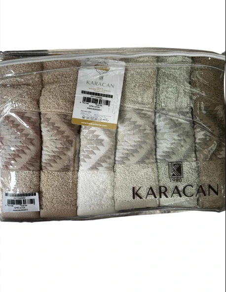 KARACAN  BANYO EL HAVLUSU 6 LI PAKET 50x85 CM AZTEK - 1
