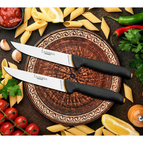Lazbisa Mutfak Bıçak Seti Et Sebze Özel Üretim Platinum Serisi 2'li Set