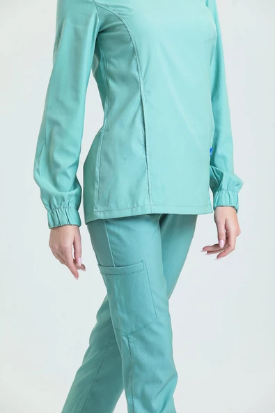 TULİP Kadın Likralı Üniforma Takımı - Mint Yeşili - Resim 2