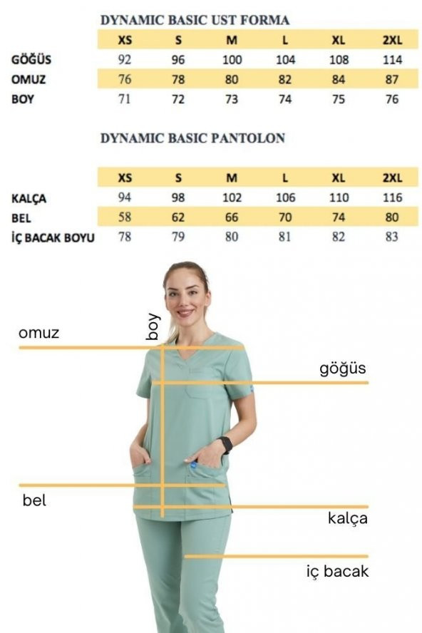 BASIC Kadın Likralı Üniforma Takımı- Lacivert - Resim 4