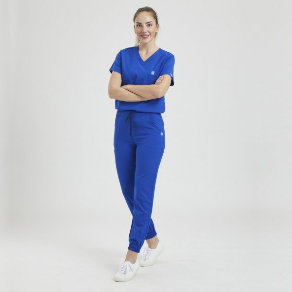 JOGGER Kadın Likralı Üniforma Takımı - Royal Mavi - 3