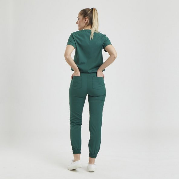 JOGGER Kadın Likralı Üniforma Takımı - Yeşil - 3