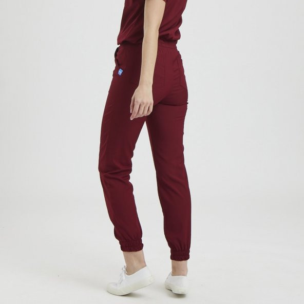 JOGGER Kadın Likralı Üniforma Takımı - Bordo - 3
