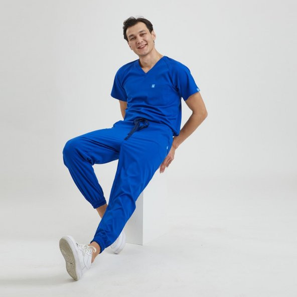 JOGGER Erkek Likralı Üniforma Takımı- Royal Mavi ürün görseli