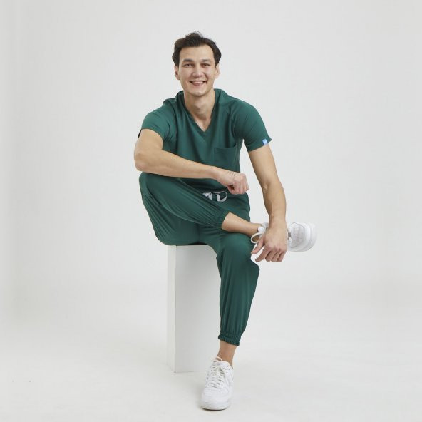 JOGGER Erkek Likralı Üniforma Takımı- Yeşil - Resim 4