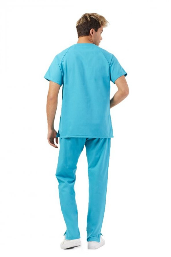 KOTON SERİSİ ERKEK YEŞİL BASIC DOKTOR, HEMŞİRE FORMA TAKIM - Resim 2