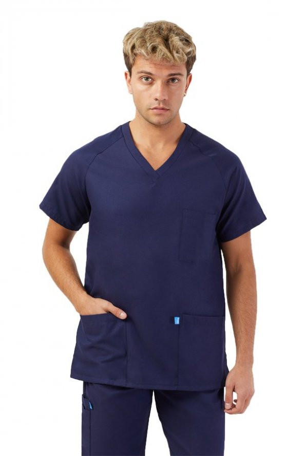 KOTON SERİSİ ERKEK LACİVERT BASIC DOKTOR, HEMŞİRE FORMA TAKIM - 3