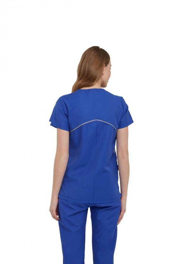 DAHLIA  MEDİKAL TAKIM-ROYAL MAVİ - Resim 3