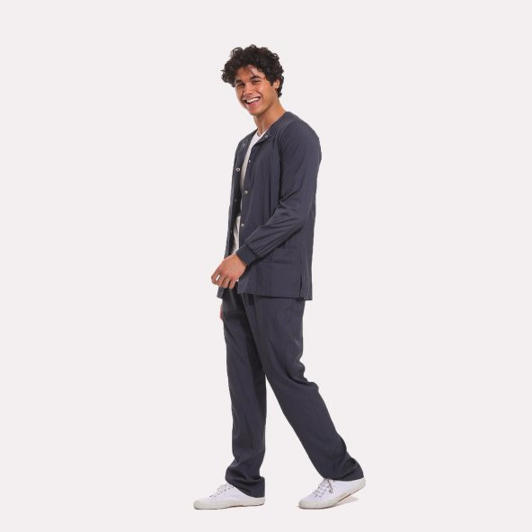LİKRALI DİNAMİK DOKTOR, HEMŞİRE CEKET - UNISEX, KOYU GRİ