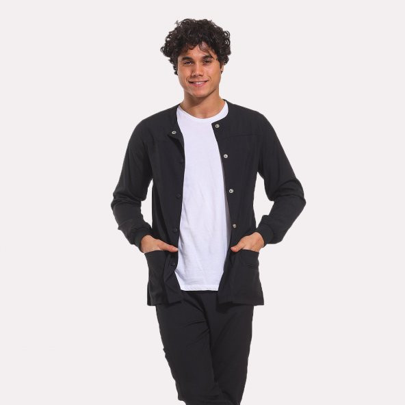 LİKRALI DİNAMİK DOKTOR, HEMŞİRE CEKET - UNISEX, SİYAH - 3