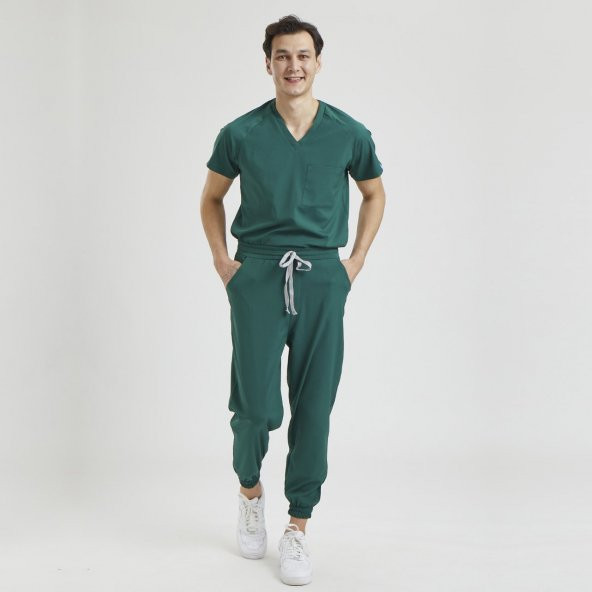 JOGGER Erkek Likralı Üniforma Takımı- Yeşil - Resim 3