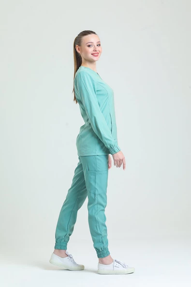 TULİP Kadın Likralı Üniforma Takımı - Mint Yeşili ürün görseli