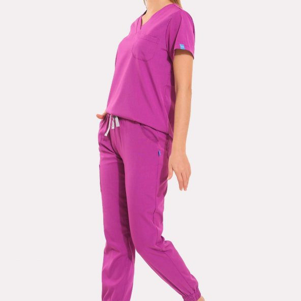 JOGGER Kadın Likralı Üniforma Takımı - Pembe - Resim 3