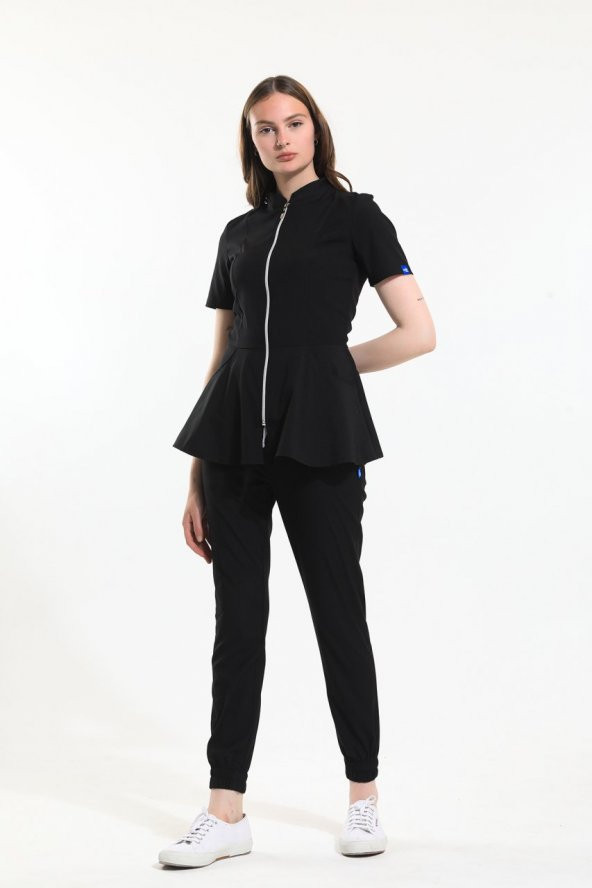 AZELIA Kadın Likralı Üniforma Takımı - Siyah ürün görseli