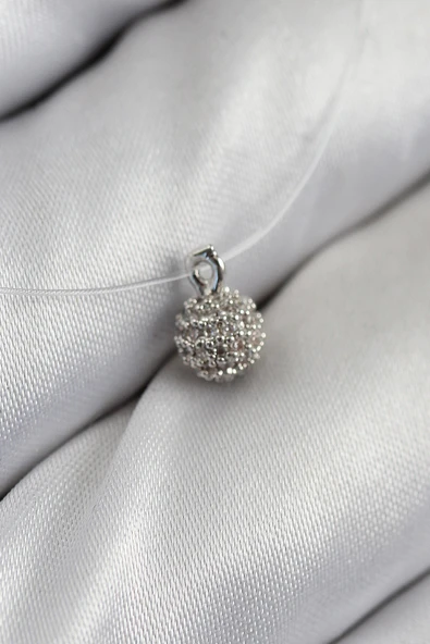 Misineli Topcuk Model Gümüş Renk Hayalet Kolye - TJ-BKO10502 ürün görseli