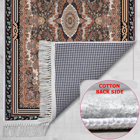 Turkish Muslim Prayer Rug Brown & Cream 80x120cm 2'8''x3'11'' Bamboo Prayer Mat Soft Non-Slip Janamaz Kaaba Praying Mat ( With Tasbeeh Gift ) - 5