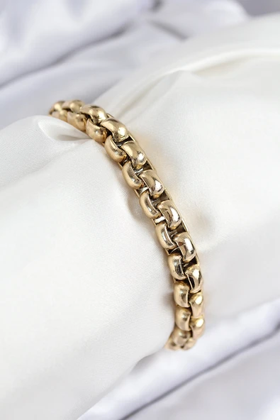 316L Çelik Halat Zincir Model Gold Renk Kadın Bileklik - TJ-BB7830 ürün görseli