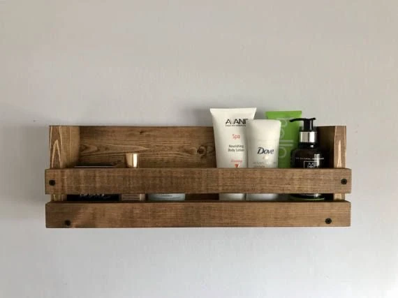 Montessori Kitaplık Ahşap Duvar Rafı Çocuk ve Bebek Odası Kitaplık Banyo Rafı