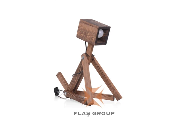 Masa Lambası Ahşap Masa Lambası Köpek Figür Masa Lambası - 4