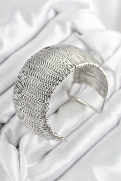 Pirinç Tel Sarma Model Gümüş Renk Kadın Bileklilk - TJ-BB7894 ürün görseli