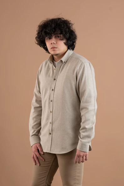 DORSS SLİMFİT DÜZ RENK ERKEK KIŞLIK ODUNCU ERKEK GÖMLEK - Resim 12