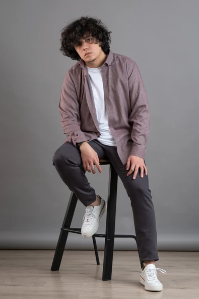 DORSS SLİMFİT DÜZ RENK ERKEK KIŞLIK ODUNCU ERKEK GÖMLEK - Resim 2