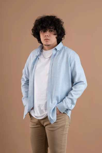 DORSS SLİMFİT DÜZ RENK ERKEK KIŞLIK ODUNCU ERKEK GÖMLEK - Resim 7