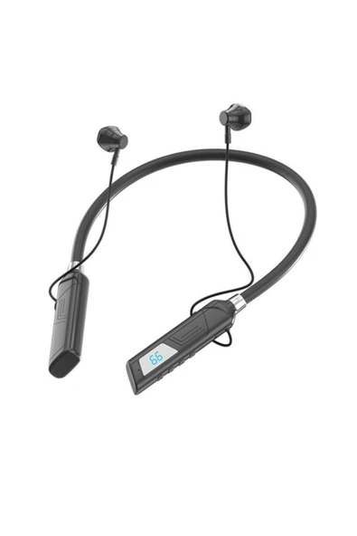 07 150 Saat Bekleme Süreli Hafiza Kart Girişli Siyah 5.3 Kablosuz Ense Tipi Sporcu Bluetooth Kulaklık