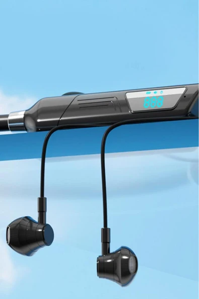 07 150 Saat Bekleme Süreli Hafiza Kart Girişli Siyah 5.3 Kablosuz Ense Tipi Sporcu Bluetooth Kulaklık - 4