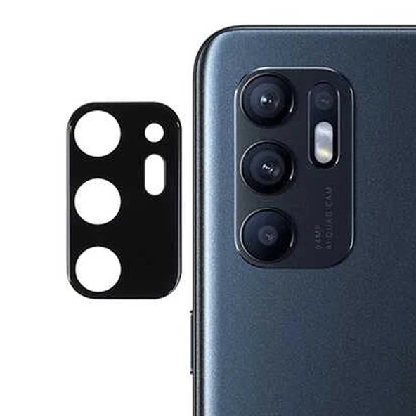 Gpack Oppo Reno 6 Kamera Lens Koruyucu Cam Siyah