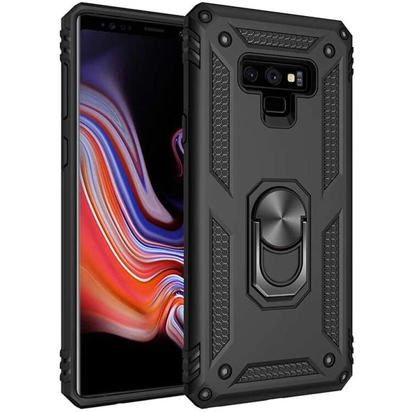 Gpack Samsung Galaxy Note 9 Kılıf Vega Tank Standlı Yüzüklü Mıknatıslı